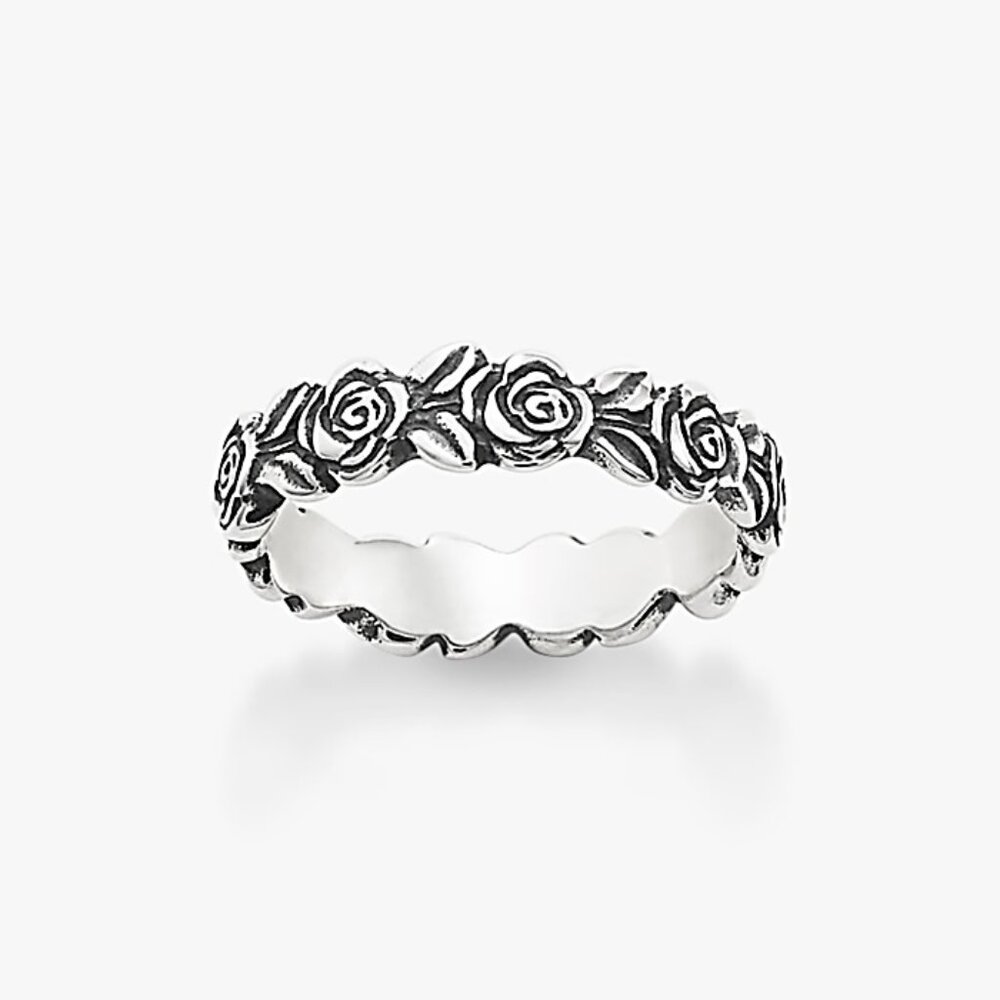 Sterling Silver James Avery Rose Ring - Size 7
